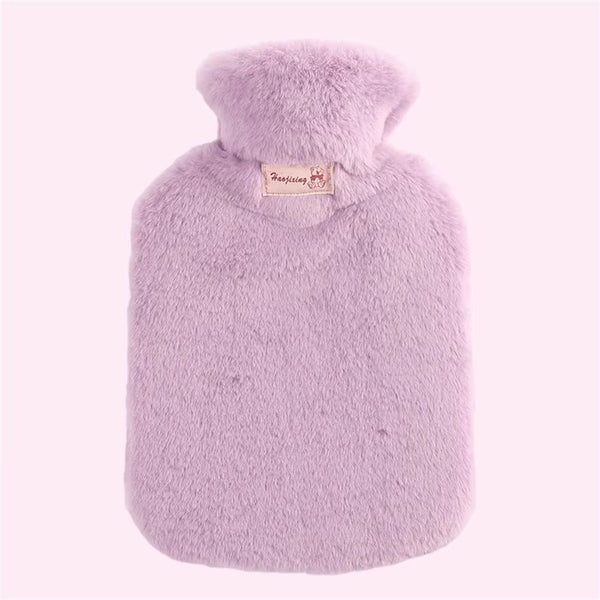 Beige fur water bottle