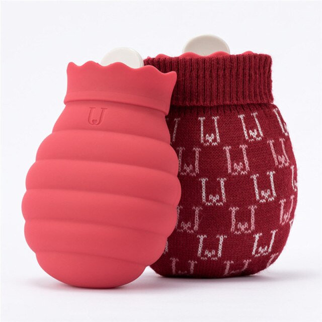 Red striped microwave hot water bottle