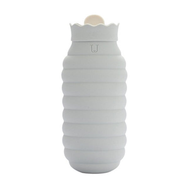 Gray striped microwave hot water bottle