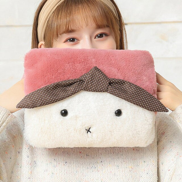 Pink bow electric hot water bottle