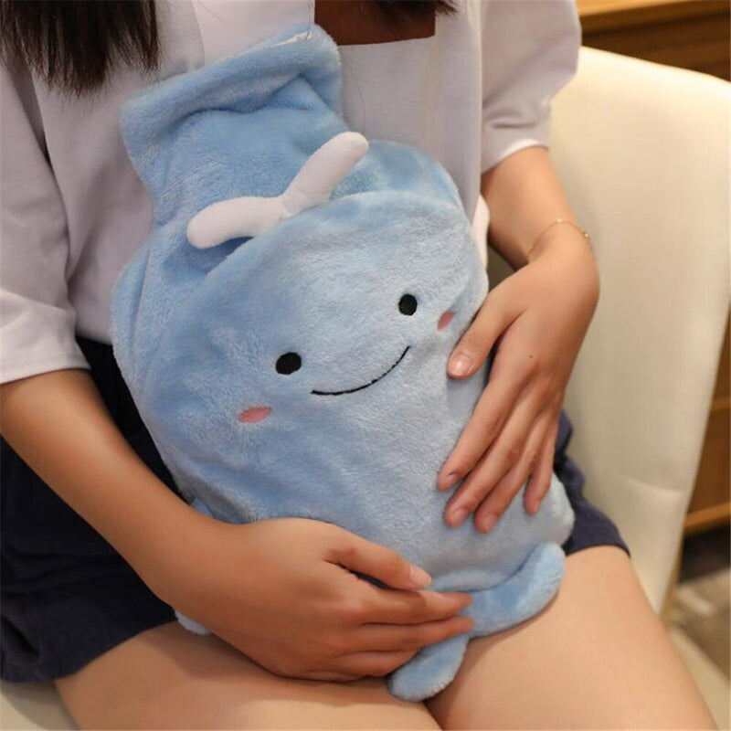 Whale plush hot water bottle